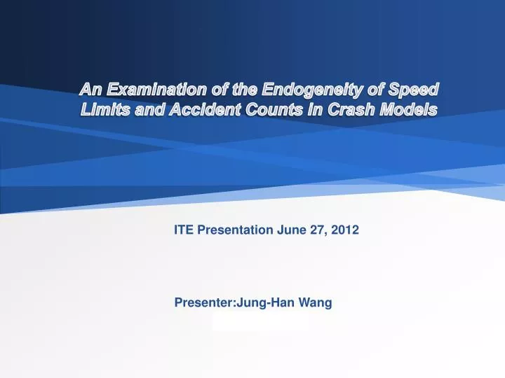 an examination of the endogeneity of speed limits and accident counts in crash models