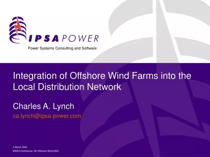 integration of offshore wind farms into the local distribution network