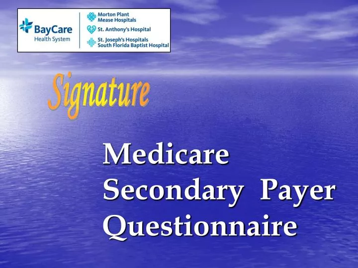 medicare secondary payer questionnaire