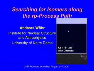 Searching for Isomers along the rp-Process Path