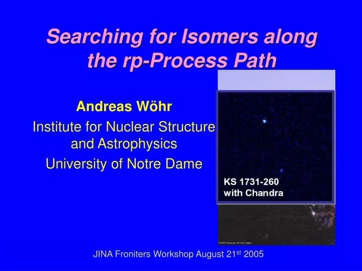 searching for isomers along the rp process path