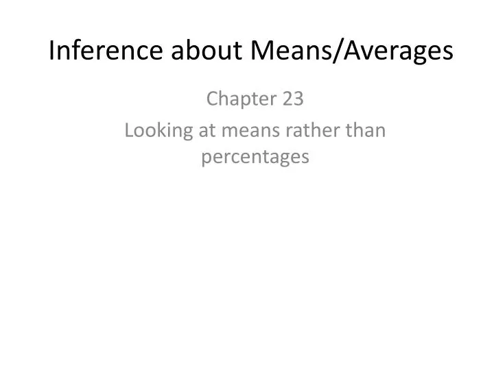 inference about means averages