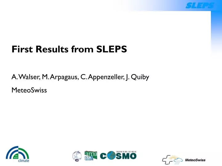first results from sleps