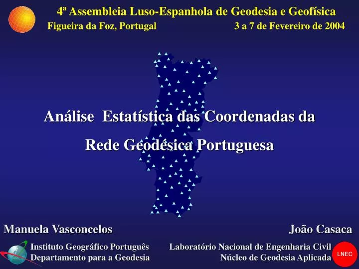 an lise estat stica das coordenadas da rede geod sica portuguesa