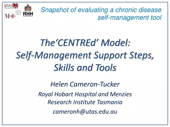 the centred model self management support steps skills and tools