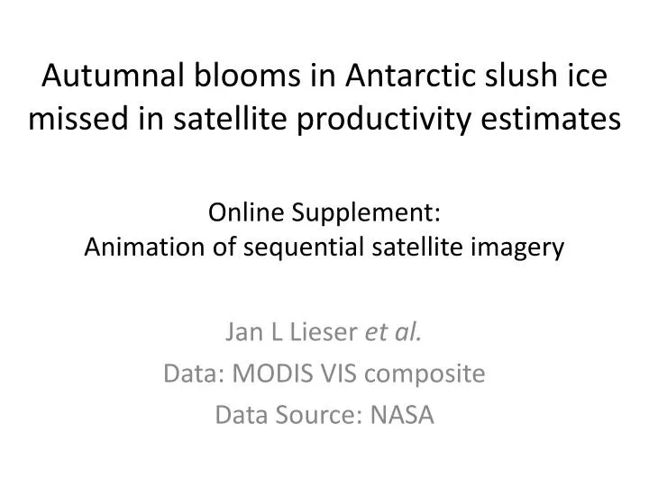 autumnal blooms in antarctic slush ice missed in satellite productivity estimates