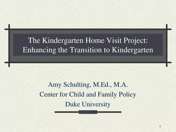 the kindergarten home visit project enhancing the transition to kindergarten
