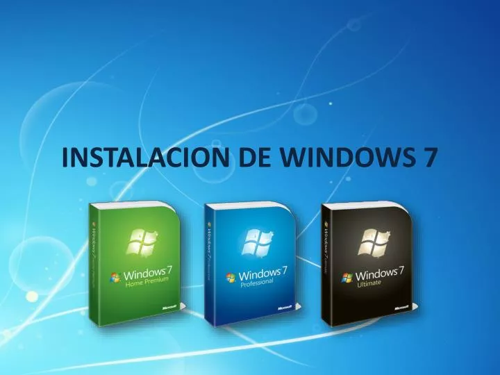 instalacion de windows 7