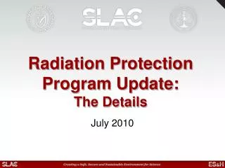 Radiation Protection Program Update: The Details