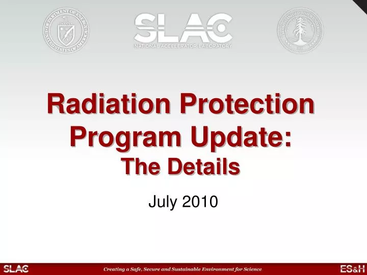 radiation protection program update the details