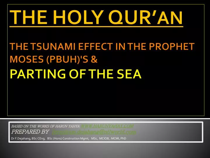 the holy qur an the tsunami effect in the prophet moses pbuh s parting of the sea