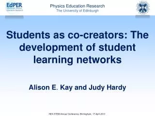 Students as co-creators: The development of student learning networks