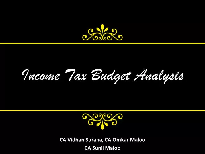income tax budget analysis