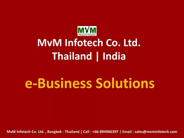 mvm infotech co ltd thailand india e business solutions