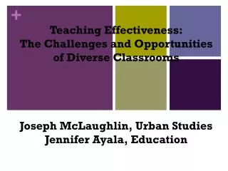 Teaching Effectiveness: The Challenges and Opportunities of Diverse Classrooms
