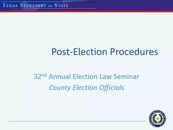 post election procedures