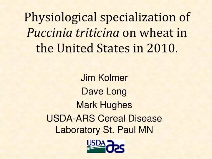 physiological specialization of puccinia triticina on wheat in the united states in 2010