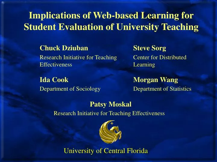 implications of web based learning for student evaluation of university teaching