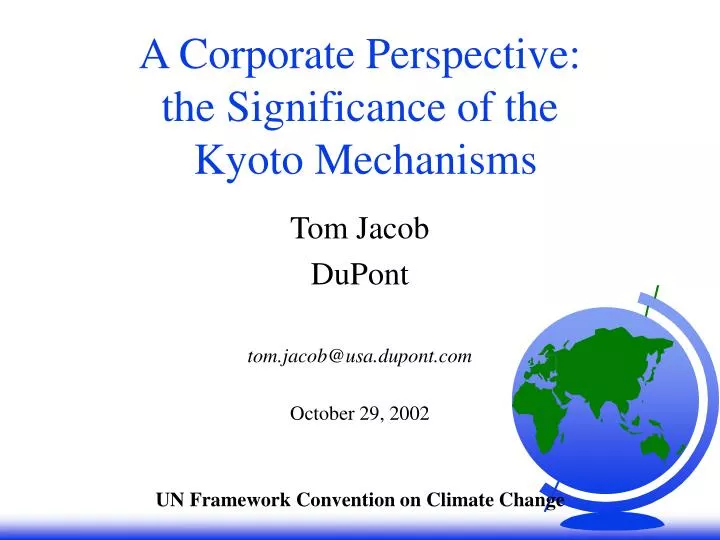 a corporate perspective the significance of the kyoto mechanisms