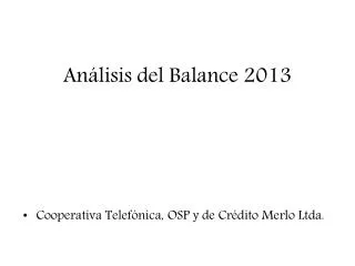 an lisis del balance 2013
