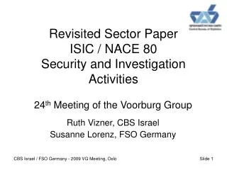 Revisited Sector Paper ISIC / NACE 80 Security and Investigation Activities