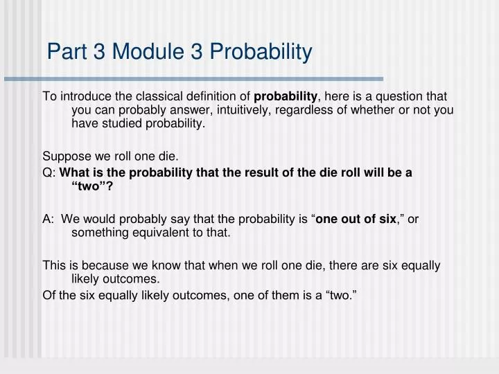 part 3 module 3 probability