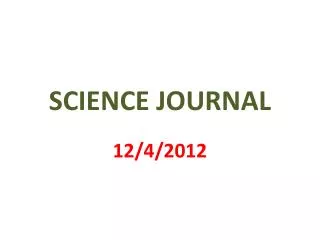 SCIENCE JOURNAL