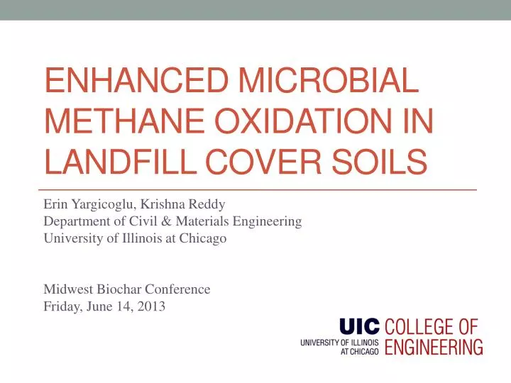 enhanced microbial methane oxidation in landfill cover soils