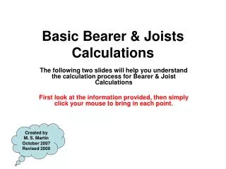 Basic Bearer &amp; Joists Calculations