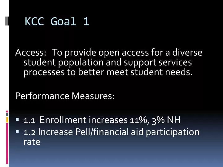 kcc goal 1