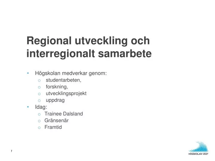 regional utveckling och interregionalt samarbete