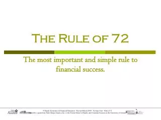 the rule of 72 the most important and simple rule to financial success