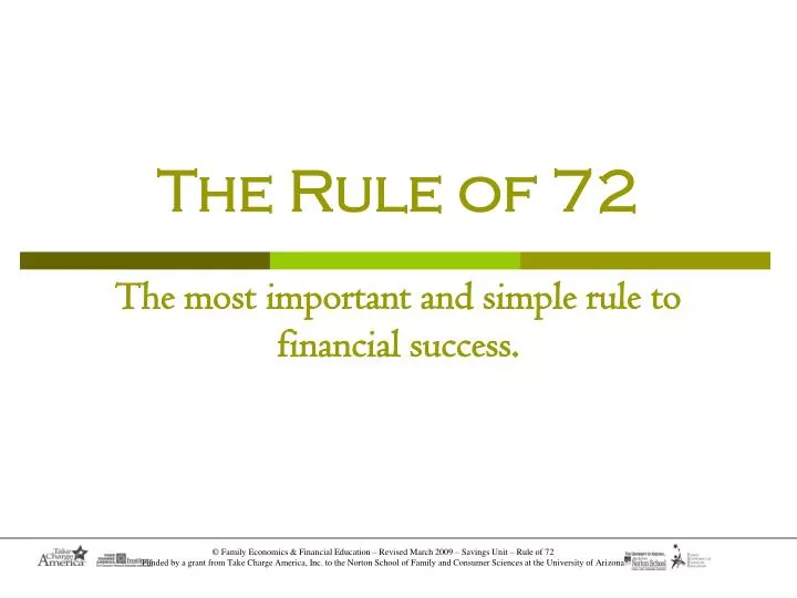 the rule of 72 the most important and simple rule to financial success