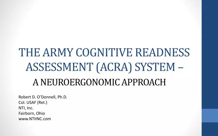 the army cognitive readness assessment acra system a neuroergonomic approach
