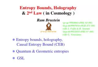 Entropy Bounds, Holography &amp; 2 nd Law ( in Cosmology )