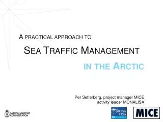 A practical approach to Sea Traffic Management in the Arctic