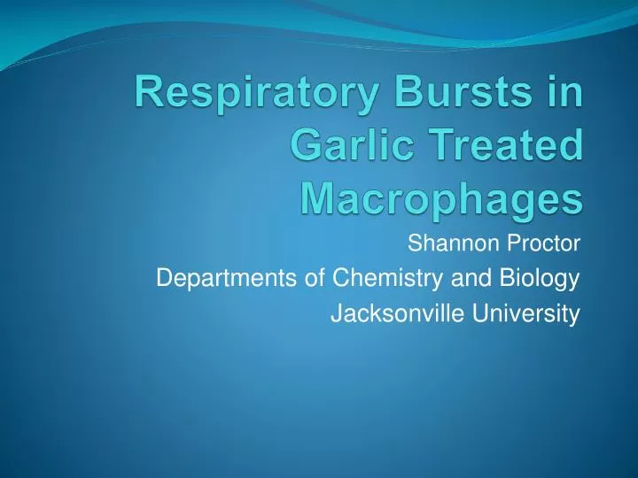 respiratory bursts in garlic treated macrophages