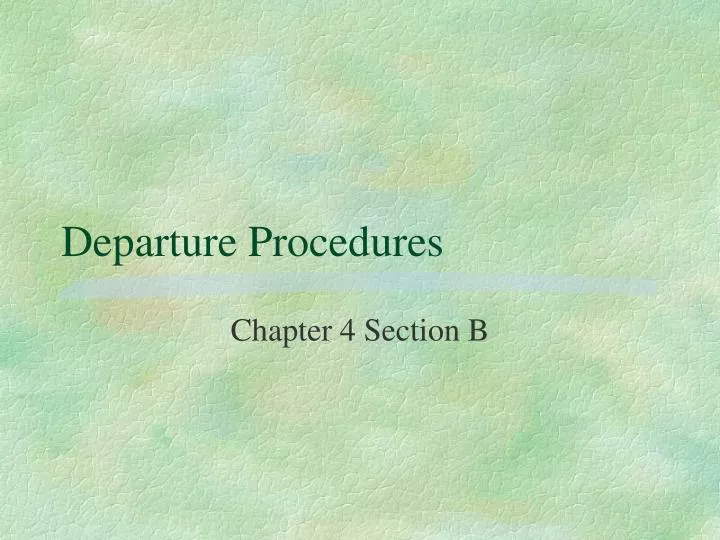 departure procedures