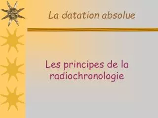 la datation absolue
