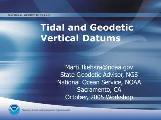 Tidal and Geodetic Vertical Datums