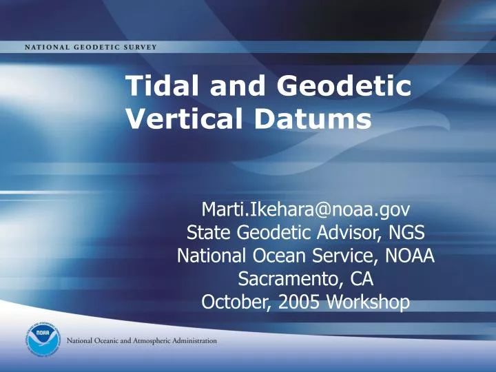 tidal and geodetic vertical datums