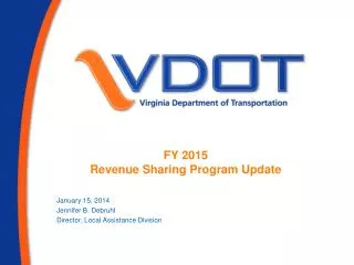 FY 2015 Revenue Sharing Program Update