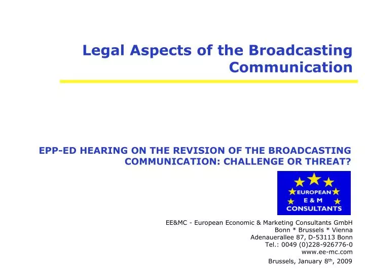 legal aspects of the broadcasting communication