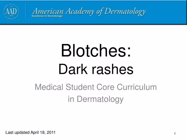 blotches dark rashes
