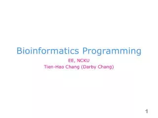 Bioinformatics Programming