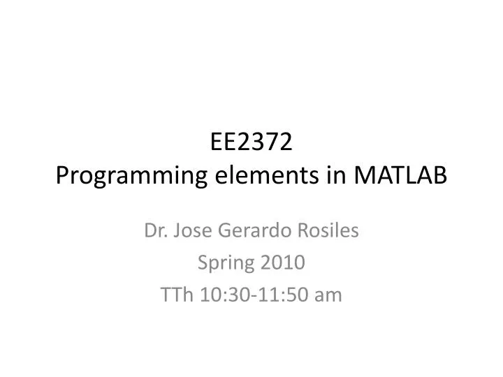 ee2372 programming elements in matlab