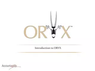 Introduction to ORYX