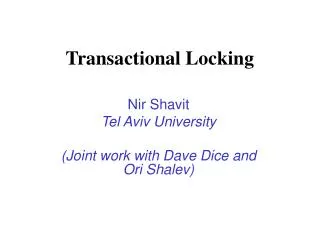 Transactional Locking