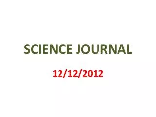 SCIENCE JOURNAL