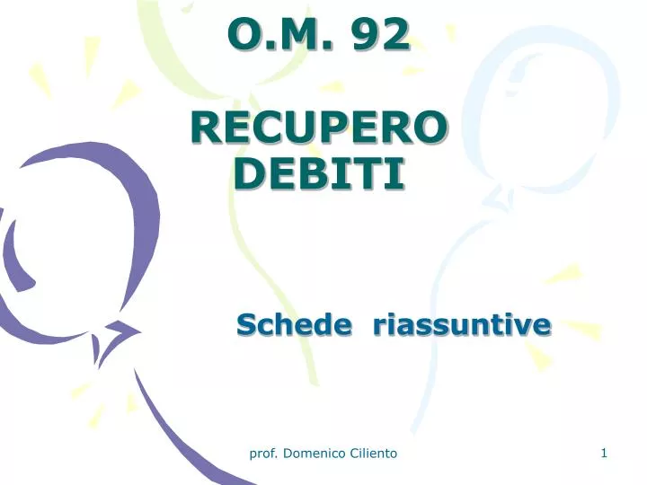 o m 92 recupero debiti